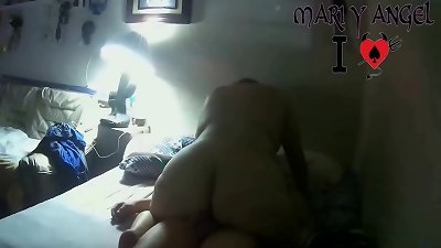 pounding my boyfriend while the cuckold spies