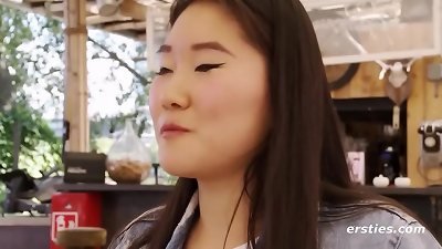 Ersties: lesbos couple control Each Other's massager In Public
