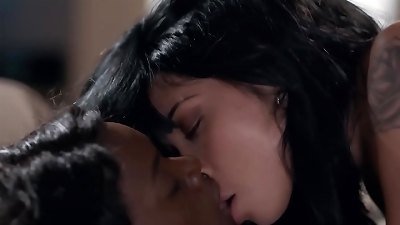 black and milky mingled sapphic cuties - Ana Foxxx, Rina Ellis
